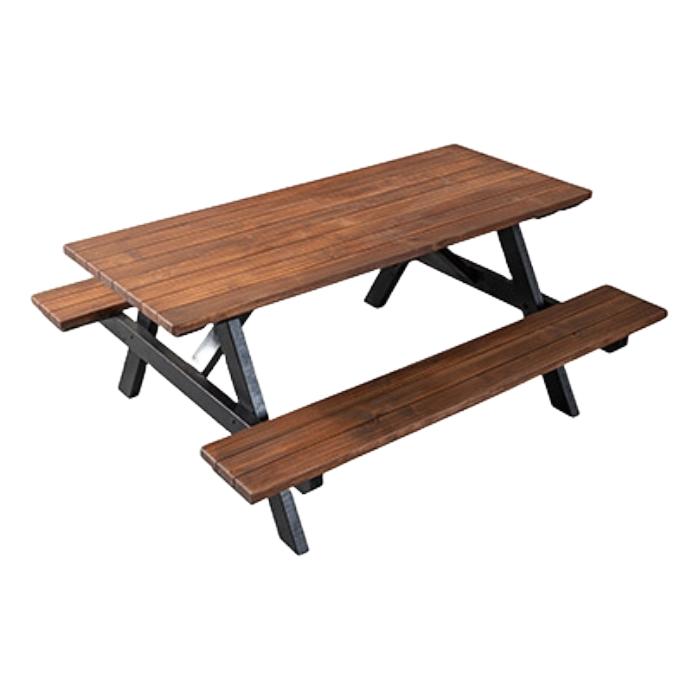Walnut Stained Outdoor Picnic Table 